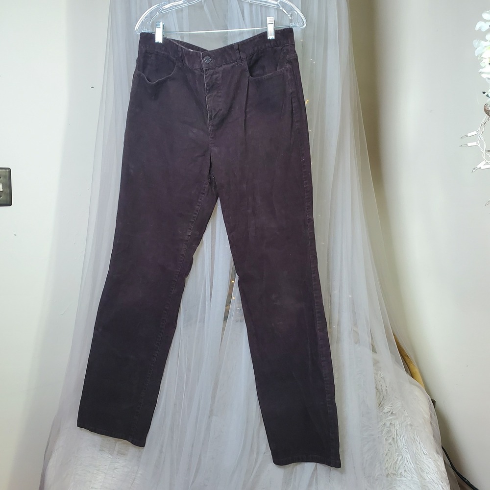 Talbots Y2K Chocolate Brown Corduroy Pants Heritage Straight 36x31 Size 14 Retro